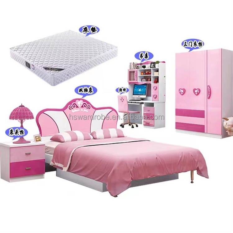 Latest wooden box bed designs modern bedroom furniture set of queen size bed for girls