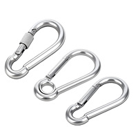 Mousqueton à ressort robuste pour chien, mousqueton carré 50 mm, attache rapide, finition simple, connexion pour câble métallique