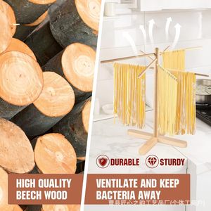 Le charme de l'artisanat : Séchoir à pâtes en bois naturel, 1 niveau, pour la cuisine - Product Image 3