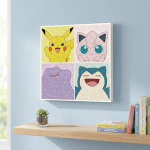 Kit de Peinture Diamant Pokémon, Plastique, Motif Sourire Joyeux, 25x25cm, Coréen, DIY, Broderie Point de Croix 5D Complet, Cadeau Artisanat pour Enfants, Vente en Gros - Product Image 3