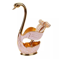 Cygne Cuillère À Café Fourchette Arts et Artisanat Décorations Vaisselle Ensemble Couverts Cygne Base Titulaire Dessert Fruits Cuillère Vaisselle