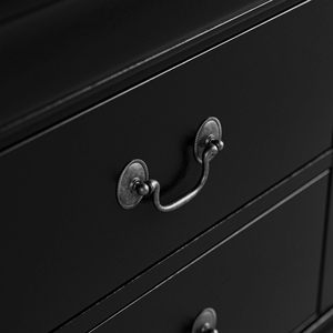 Transitional Style Nightstand Black Finish 2 <b>Drawer</b> With Hanging Handles Bracket Feet Bedroom <b>Storage</b> <b>Drawer</b> - Product Image 4