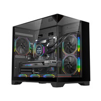 Boîtier de jeu Micro ATX personnalisé AntarcChill OEM, tour moyenne en verre trempé, trois côtés en verre trempé, boîtier PC ITX