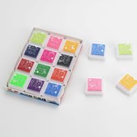 Ensemble de tampons encreurs pour peinture au doigt pour enfants 3x3cm, 12/24 couleurs, tampon encreur pour dessin par empreinte digitale DIY pour enfants, artisanat artistique