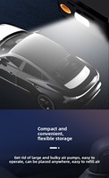 Wireless Portable Car Tire Inflator Digital Display Electric Air Pump with LED Light, Outdoor Emergency Vehicle Tire Inflator