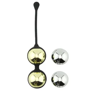 4PCS Metal Silicone Kegel Exercise Balls for Vaginal Tightneing Ben Wa Balls Stainless Steel