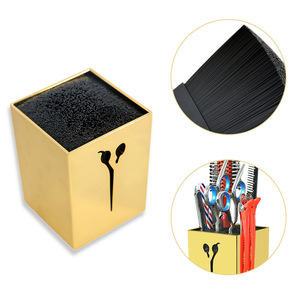 Playboy Electroplated Scissors Storage <b>Box</b> Metal Gold Silver Salon Hairdressing <b>Tool</b> Organizer Display Case - Product Image 2