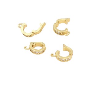 Fermoir pendentif ouvrable en or véritable 18 carats, couleur inaltérable, pour collier/bracelet DIY, breloque micro-pavée, fermoir de connexion en perles - Product Image 5