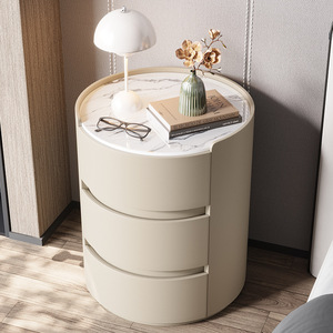 Mesa <span class=keywords><strong>de</strong></span> <span class=keywords><strong>Noche</strong></span> Redonda <span class=keywords><strong>de</strong></span> Lujo para Dormitorio <span class=keywords><strong>de</strong></span> Hotel, Mesa <span class=keywords><strong>de</strong></span> <span class=keywords><strong>Noche</strong></span> con <span class=keywords><strong>3</strong></span> <span class=keywords><strong>Cajones</strong></span>, Mesa <span class=keywords><strong>de</strong></span> <span class=keywords><strong>Noche</strong></span> <span class=keywords><strong>de</strong></span> Cuero Económica y Sencilla - Product Image 3