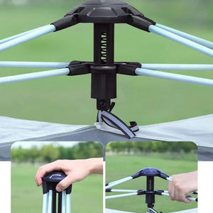 Tente <span class=keywords><strong>de</strong></span> camping blanche entièrement automatique et portable quatre saisons 2-en-1 avec auvent, une chambre, imperméable, en tissu Oxford, intégrée pour les aventures en plein air - Product Image 2