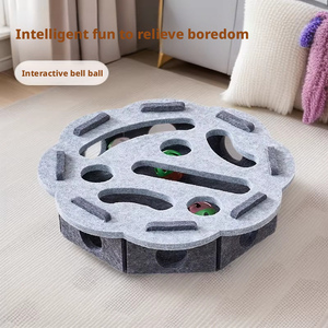 Jouet pour chat auto-amusant, <span class=keywords><strong>anti</strong></span>-<span class=keywords><strong>ennui</strong></span>, pour l'exercice et le soulagement de l'anxiété, boîte de jeu labyrinthe à trous en sisal avec clochette pour chaton et chat - Product Image 3