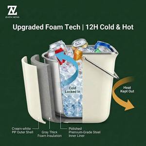 Nouveau Seau à Glace <span class=keywords><strong>Isotherme</strong></span> Portable en Acier Inoxydable 2,5 L avec Couvercle, Double Paroi, Idéal pour Fêtes, Barbecues et Activités Extérieures - Modèle OEM 2026 - Product Image 1