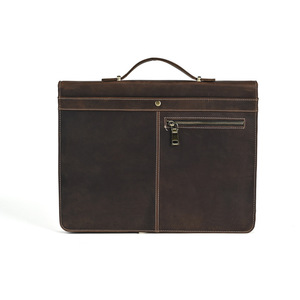 Retro Style Leather <b>Briefcase</b> For Men 12.9 Inch Tablet A4 Size Business Travel Multifunctional Handbag - Product Image 3