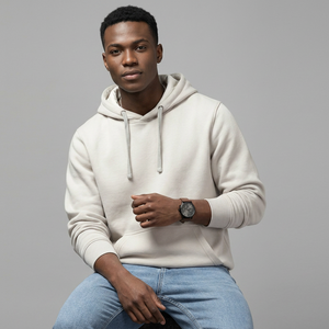 Sweat-shirt à capuche pour homme, en molleton de coton uni, avec fermeture éclair sur le devant, imperméable, impression numérique, haut de gamme, OEM, streetwear en gros - Product Image 1