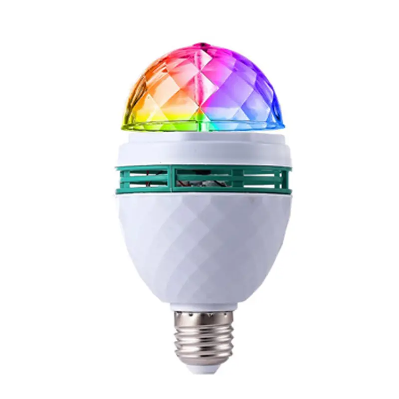 E27 Cristal 3W Lampe Magique 3W Lampe de Projection Colorée Mini 3W Colorée Rotation Automatique RGB LED Ampoule Lumière de Scène