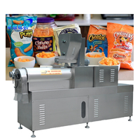 Ligne d'extrusion de snacks soufflés au maïs avec moules interchangeables et fonctions de remplissage, séchage et assaisonnement pour la production de snacks façonnés