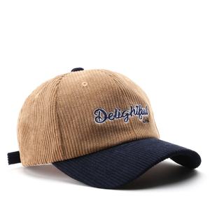 Chapeau en velours côtelé personnalisé broderie Logo casquettes de sport réglables pour l'extérieur unisexe chapeaux non structurés 100% coton chapeaux de mode - Product Image 1