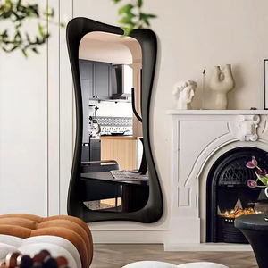 Khách sạn hiện đại phong cách đầy đủ chiều dài Vanity gương Retro treo tường hoặc sàn đứng với khung gỗ thủy tinh cho phòng khách - Product Image 4