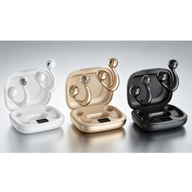 New AI ANC Wireless Over-Ear Clip-On Open Ear Sports Earbuds Voice Control Spatial Sound Hi-Fi Audio Waterproof 6.0