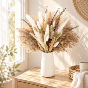 Bouquet Decorativo di Erba della Pampa Essiccata con <span class=keywords><strong>Lagurus</strong></span>, Lavanda e Steli Naturali per Decorazioni Bohémien per Casa e Tavoli da Matrimonio - Product Image 6