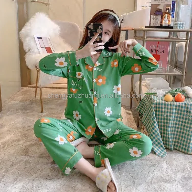 Wholesale 2022 new pajamas women's spring and autumn s long-sleeved sleepwear cartoon winter cotton home clothes two-piece suit