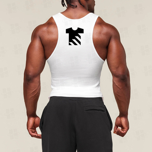 Débardeur de sport pour homme en spandex haute élasticité, imprimé à base d'eau, 180 GSM, fin, anti-humidité, pour fitness et musculation - Product Image 2