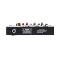 Console de mixage audio professionnelle 4/7 canaux avec interface Bluetooth USB et alimentation fantôme 48V pour le streaming en direct et le karaoké
