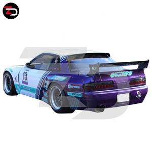 Nuovissimo Kit carrozzeria stile razzo <span class=keywords><strong>B</strong></span> V3 minigonne laterali parafango paraurti anteriore paraurti posteriore ala per Silvia 180SX S13 1989-1993 - Product Image 3