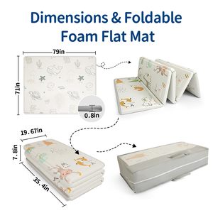 Dobrável <span class=keywords><strong>Baby</strong></span> Play Mat 79x71 Inch Thick 0.8 Inch XPE Espuma Impermeável Extra Large Crawling Floor Kids Infant - Product Image 5