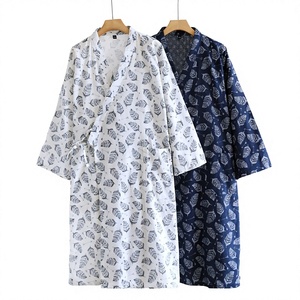 2026 Vestaglia Kimono da <span class=keywords><strong>Uomo</strong></span> in <span class=keywords><strong>Cotone</strong></span> con Lacci, Taglia Grande, Stile Giapponese, Sottile, Primavera Estate Autunno, Vestibilità Ampia - Product Image 1