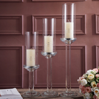 Bougeoir en cristal à tête unique pot de bougie en tube de verre transparent pour décoration de maison de table de mariage bougeoir