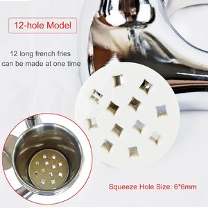 Nueva Máquina Manual para Hacer Papas Fritas, Opciones para Frutas y Papas, Acero Inoxidable de 30 cm, Extrusora de 12 Orificios, Fácil de Operar, Uso en Panadería, 10.6 Libras - Product Image 3