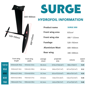 Système de foil de performance SURGE 890 avec sensation de <span class=keywords><strong>surf</strong></span>, glisse efficace, contrôle réactif, aile de foil AXIS Hydrofoil - Product Image 2