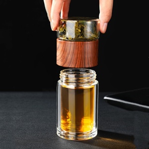 Botella de Agua Ecológica de Doble Vidrio Borosilicato con Estuche, Botella para Té, Taza con Infusor, Vaso para Bebidas - Product Image 3