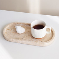 Bandeja de Mármol Travertino de Lujo para Regalo, Decoración de Boda, Bandeja de Piedra Natural, Bandeja de Mármol Única para Guardar Objetos