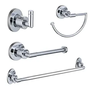 Factory Wholesale Modern Design Wall Mounted Brass 4 Pieces Bathroom Accessories Set Stainless Steel Hardware Set