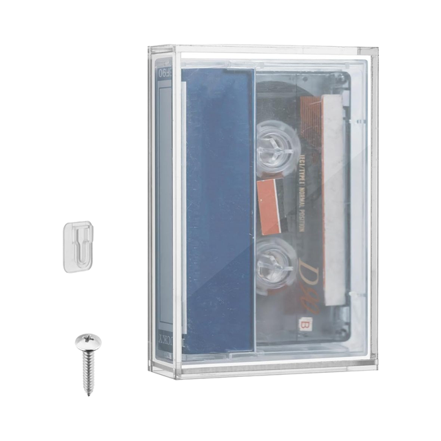 Audio Recording Cassette Tape Frame Display Case Standard-Size Acrylic Cassette Tape Case Protector Wall Display Rack