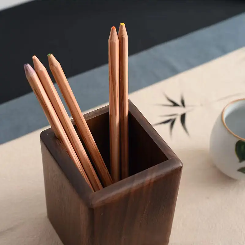 Wooden Pen Holder Minimalist Tableware Organizer And Marker Pen Pencil Storage Holder For Home Stationery Office Table Decor