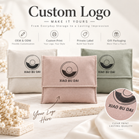 Pochette à bijoux jetable en coton biologique et lin avec logo personnalisé, impression personnalisée, rabat pliable, marque privée, vente en gros