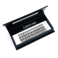 Cils en grappe en gros, marque privée, longs, naturels, doux, noir mat