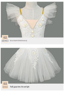 Vestido de Ballet Profesional de Tul Suave para Niñas, Clásico, Estilo Pompadour, para Actuaciones de Danza - Product Image 4