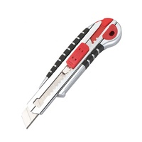 Couteau utilitaire de sécurité DEDING de haute qualité, lame coulissante en acier au carbone de 18 mm, poignée en caoutchouc, système de changement rapide, qualité industrielle et bricolage
