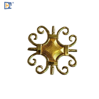Connecteur décoratif en plastique plaqué or, motif barre géorgienne et fleur, pour grille de sécurité, clôture, portail, porte, balcon