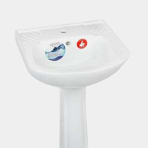 Lavabo de Pedestal de Cerámica Venetsiya 830x400x450, Diseño Elegante, Acabado Brillante, Estilo Mármol, Artículos Sanitarios - Product Image 1