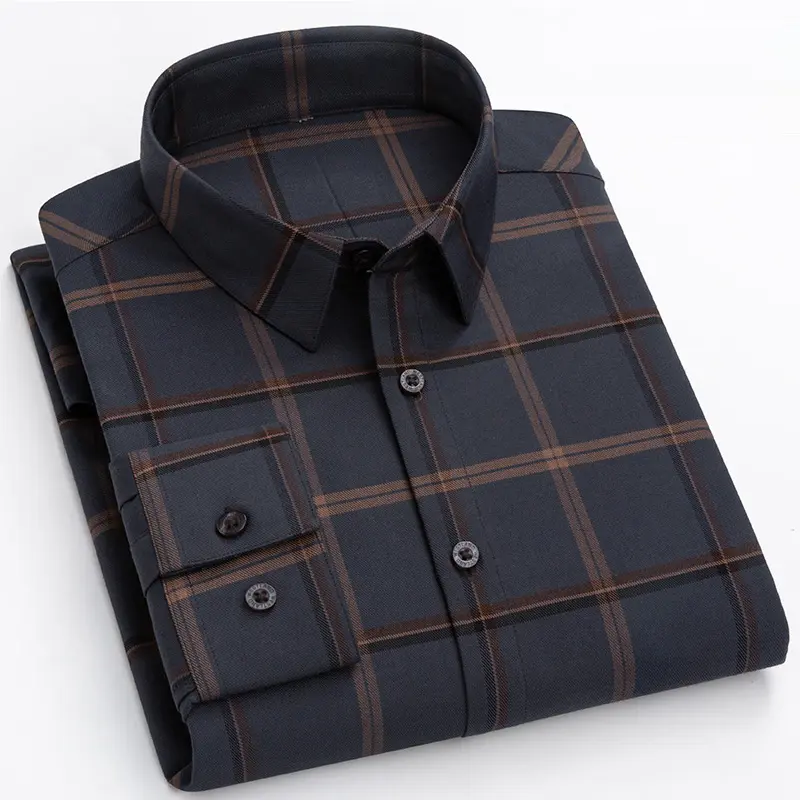 Hot Sale New Style Plus Size Customized Premium Cotton Long Sleeve Slim Fit Casual Dress Shirt For Men