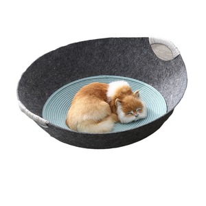 Toptan sevimli yuvarlak dayanıklı keçe pet kedi köpek yatağı - Product Image 5