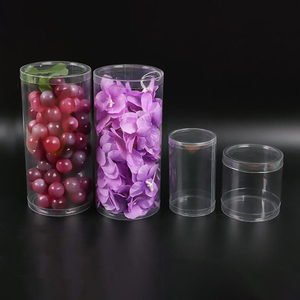 Customized Size Clear Plastic Cylinder Food Packaging Acetate Tube Round Box