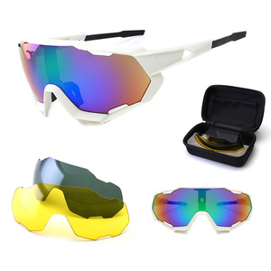 Cycling Glasses <b>Set</b> With Replacement Lenses UV400 Protection Windproof Sports Eyewear Outdoor Use PCTAC Lens <b>PC</b> Frame - Product Image 3