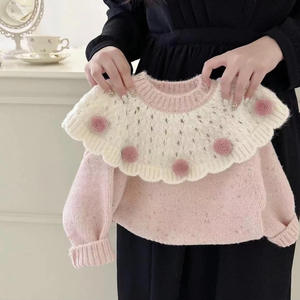 新作女子ベビーセーター厚く秋冬長袖キッズ服ファッショナブルで甘いラウンドネックセーター - Product Image 1
