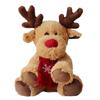 Peluches de Noël Élan et Renne, Jouets en Peluche Apaisants Brodés en Coton PP et Maille, Super Doux, Chantants, Dansants et Anti-Stress